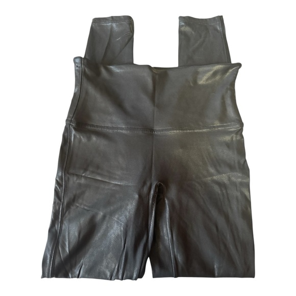 SPANX by Sara Blakey Faux Leather Black Leggings Women’s Size Large - Picture 3 of 11
